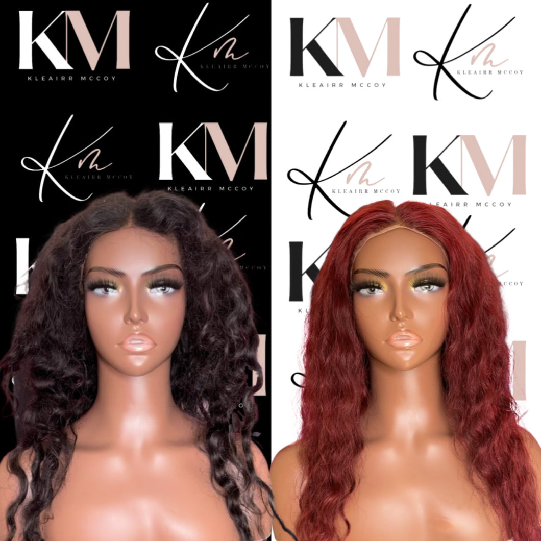 Wig  Colored From (Natural Brown) To Red Or Burgundy